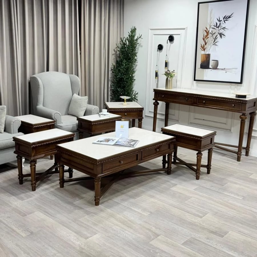 طقم طاولات مع 4 خدمة