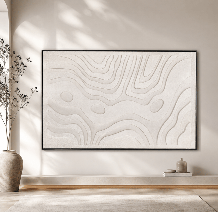 لوحة فنية كبيرة بإطار أسود مقاس 100 × 150 سم