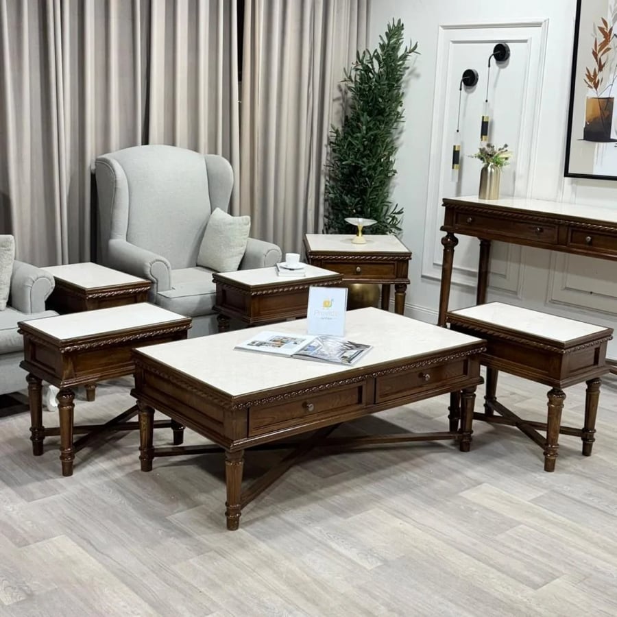 طقم طاولات مع 4 خدمة
