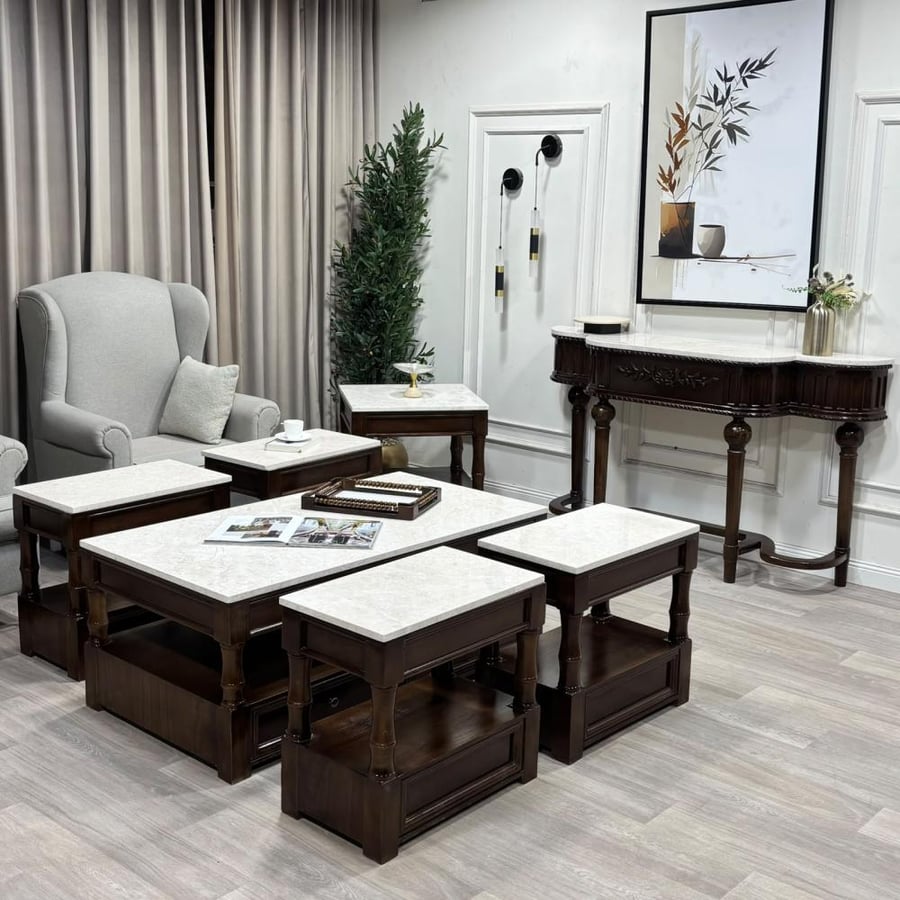 طقم طاولات مع 4 خدمة