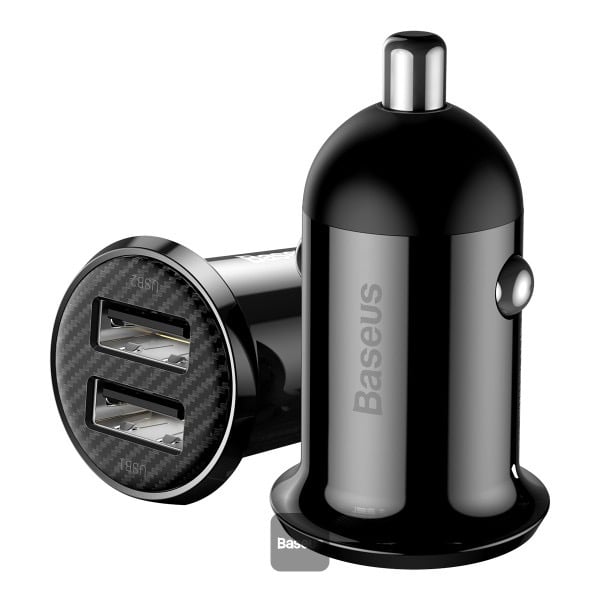 شاحن سيارة Baseus Grain Pro (مزدوج USB 4.8A) أسود