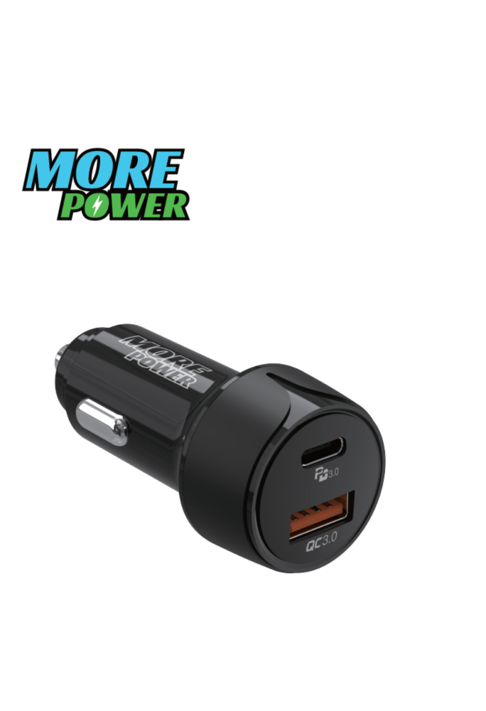 فيش سيارة منفذين pd , usb 38w يدعم الشحن السريع more power
