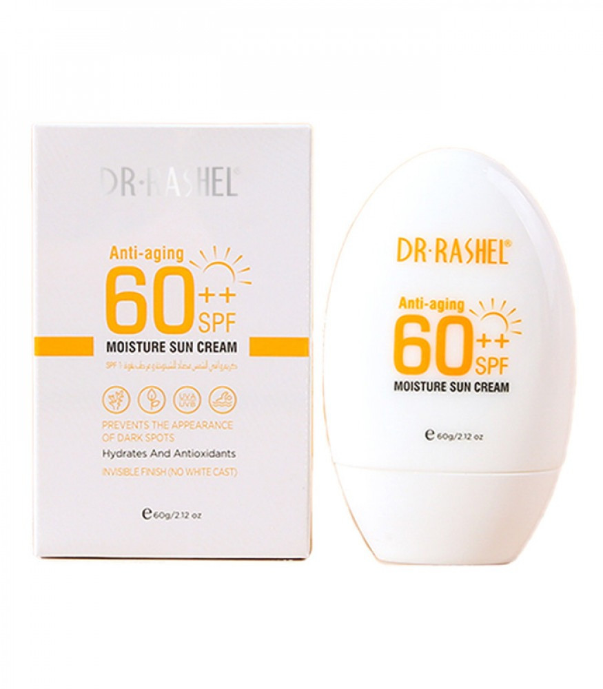 د.راشيل كريم واقي من الشمس 60SPF مرطب ومقاوم لعلامات الشيخوخه - 60 جرام
