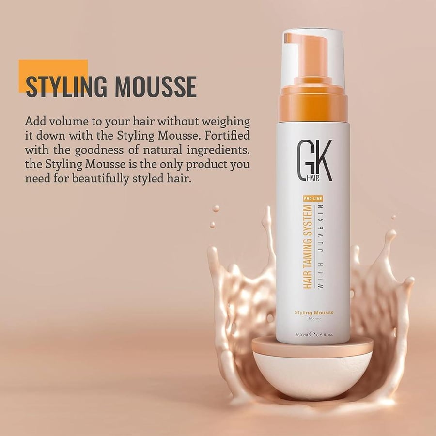 GLOBAL KERATIN GK HAIR  STYLING MOUSSE 8.5 OZ./250ML