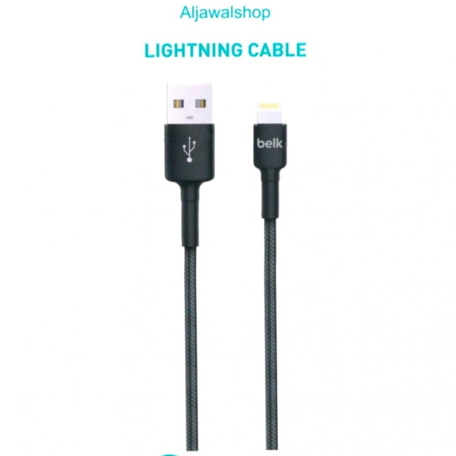 كيبل لشحن الأيفون (LIGHTNING CABLE) ذو كفائة يدعم نقل البيانات والشحن السريع من بيلك BELK موديل BL01H0120B