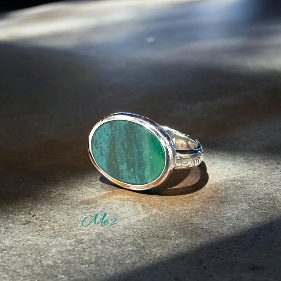 Royal ring, jasper stone, model (MUD), size 9