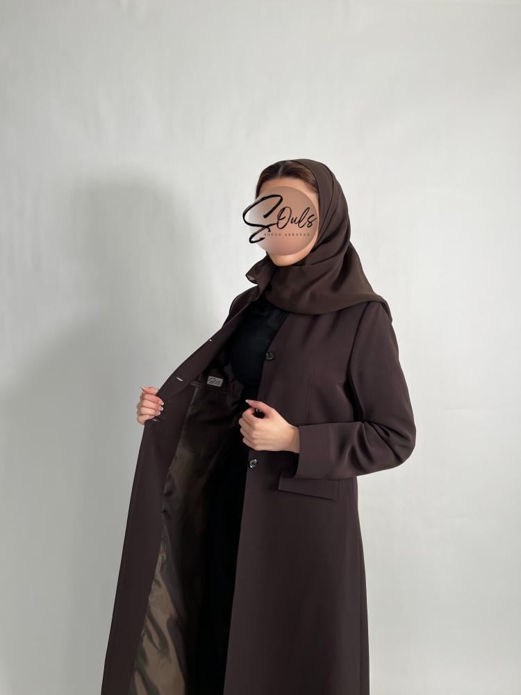 بليزر بأزرار أماميه بني