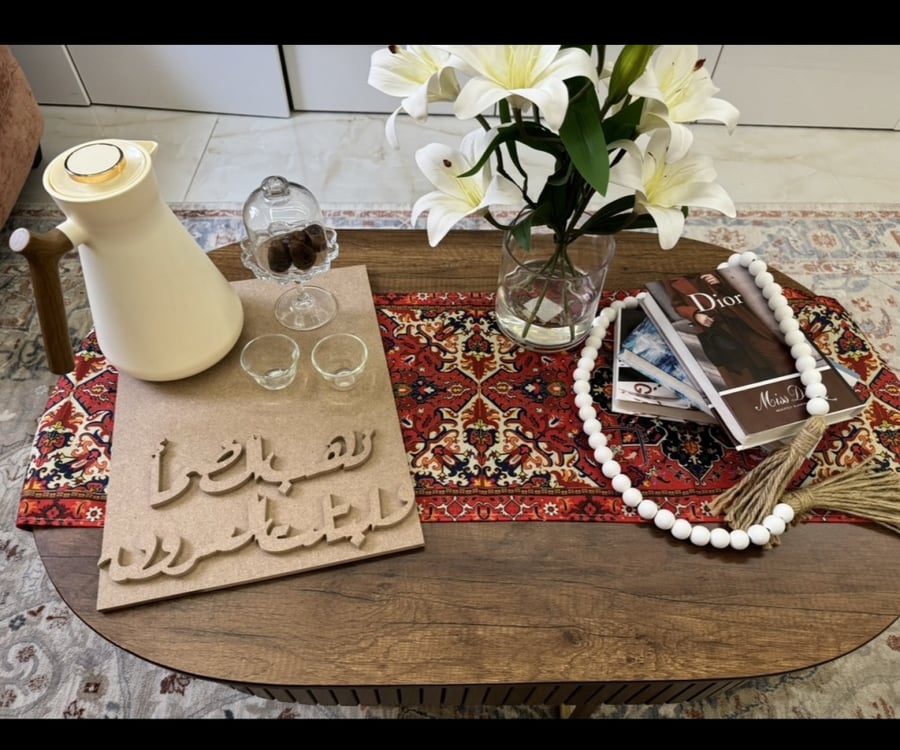 صواني او لوحات خشب mdf جاهز بعباره ذهب الضمأ وأبتلت العروق مقاس ٤٠-٣٠