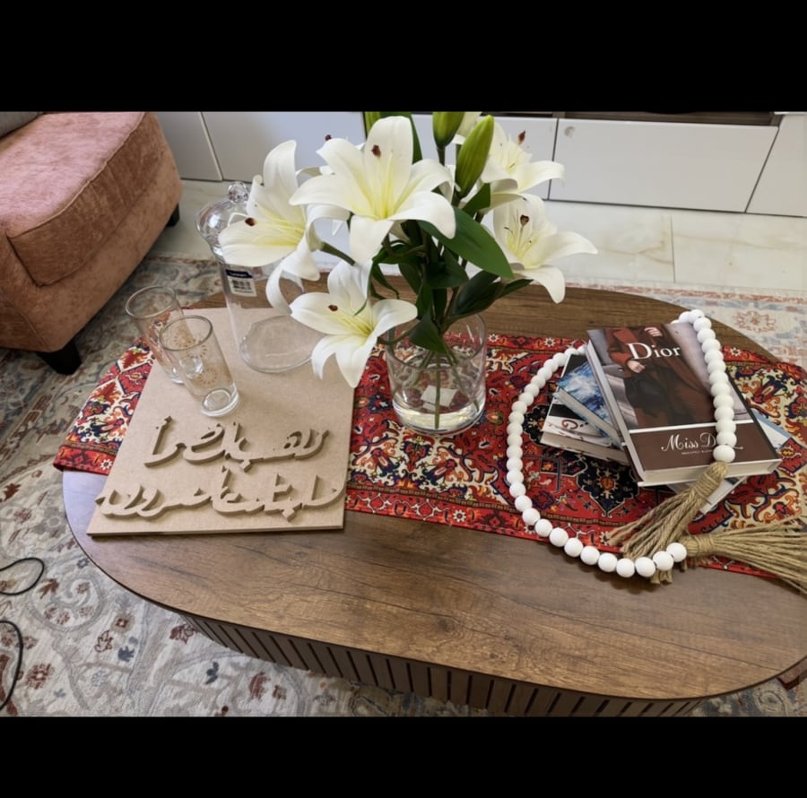 صواني او لوحات خشب mdf جاهز بعباره ذهب الضمأ وأبتلت العروق مقاس ٤٠-٣٠
