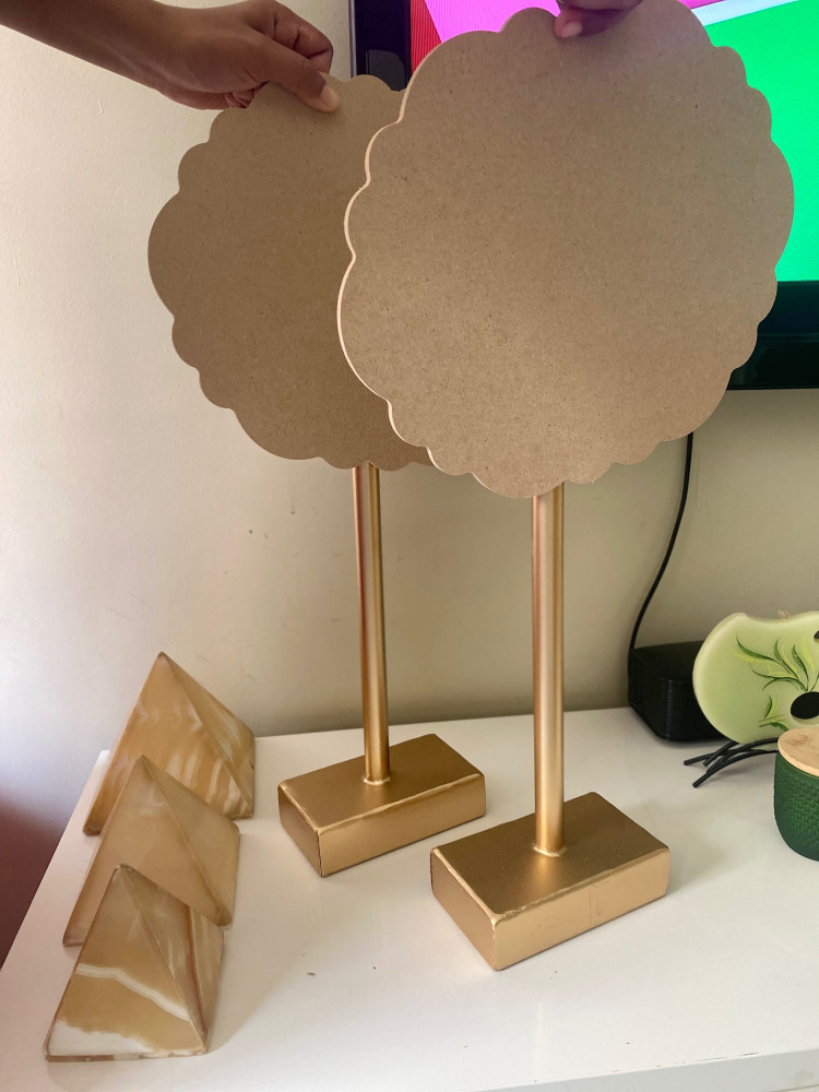 Gold-colored stand