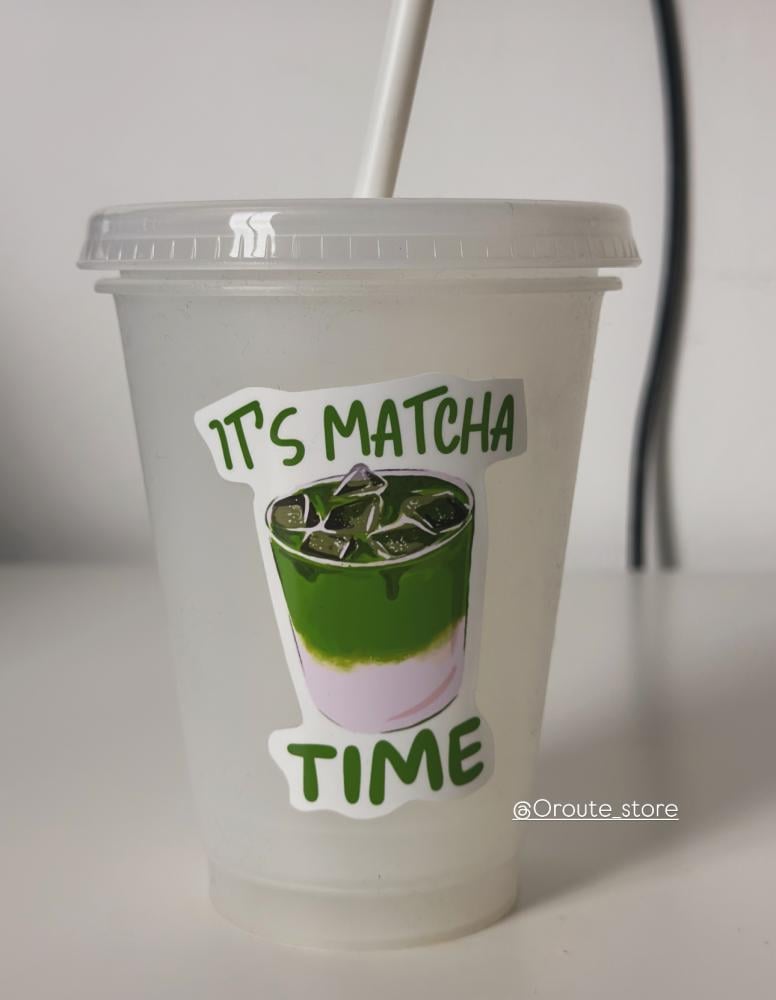 كوب بلاستيك بتصميم ماتشا
