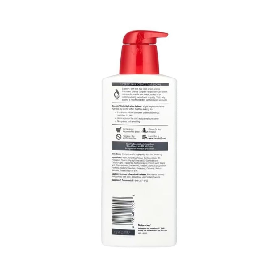 يوسيرين لوشن الترطيب اليومي للبشرة الجافة (Eucerin Daily Hydration Lotion) - حجم 500 مل