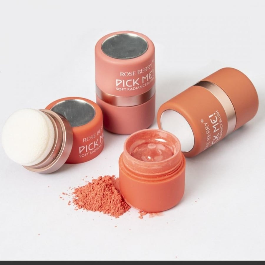 بلشر ومورد شفايف بودرة من روز بيري  ثلاث قطع rose berry
