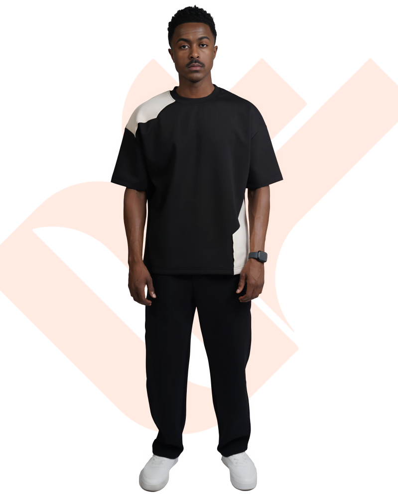 T-shirt OW side details beige
