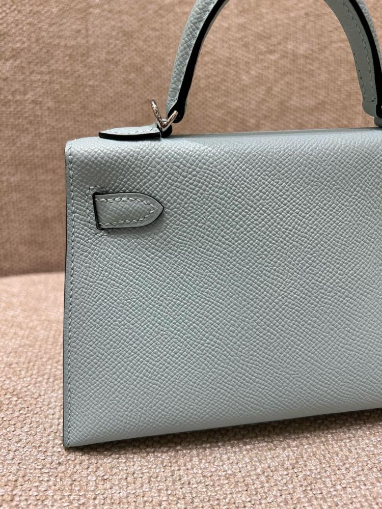 kelly mini, blue zephyr epsom