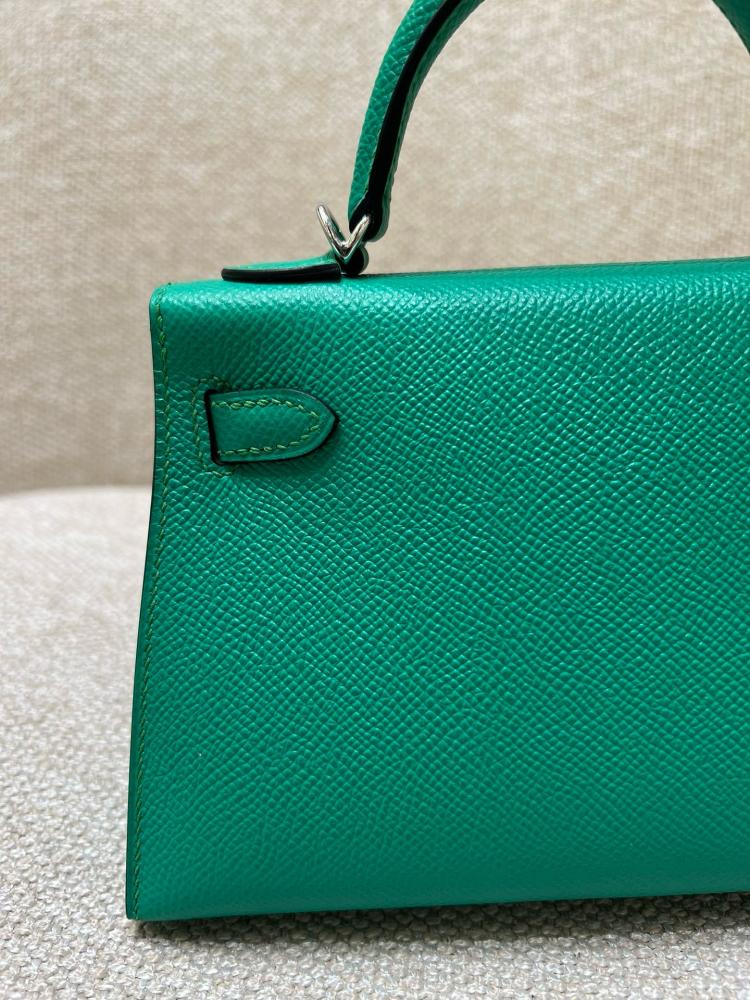 Kelly mini, vert jade epsom