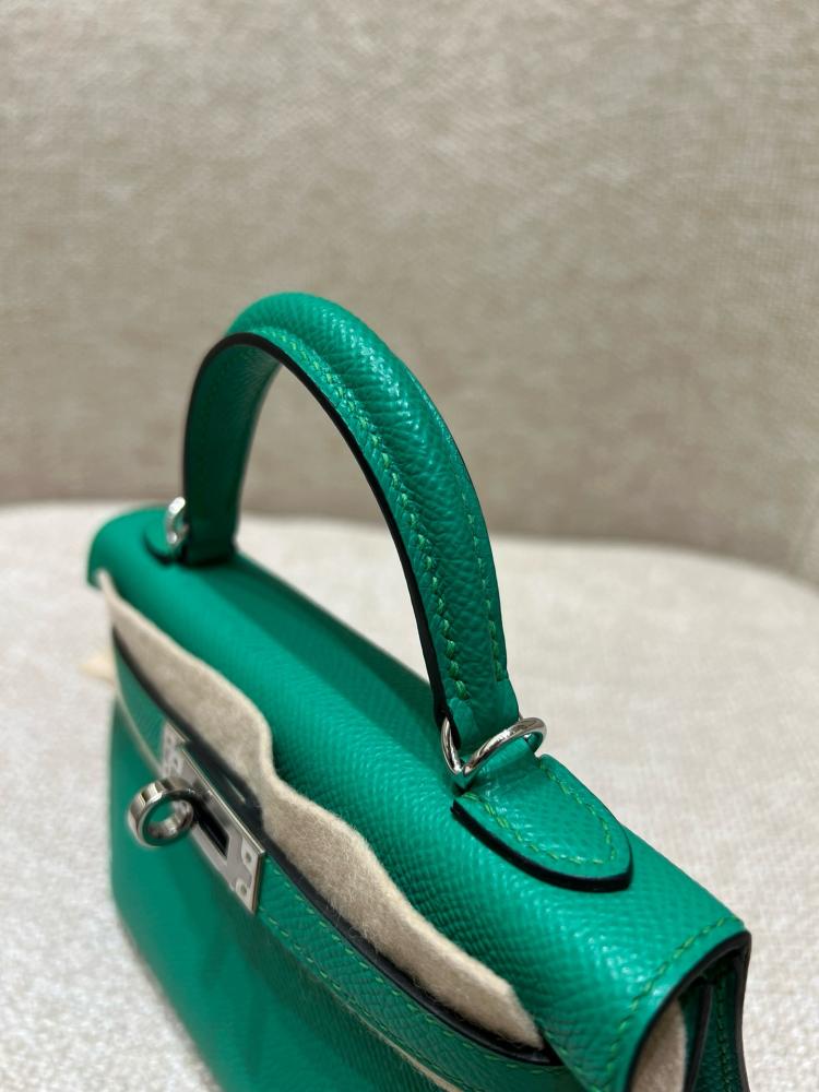 Kelly mini, vert jade epsom