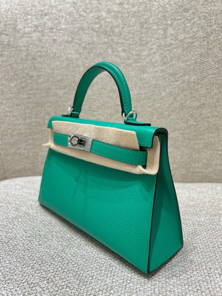 Kelly mini, vert jade epsom