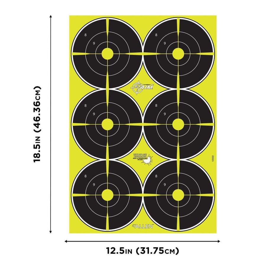Targets Bullseye 12 x 18, 8pcs [ Allen 15355 ] - هدف رماية غير لاصق