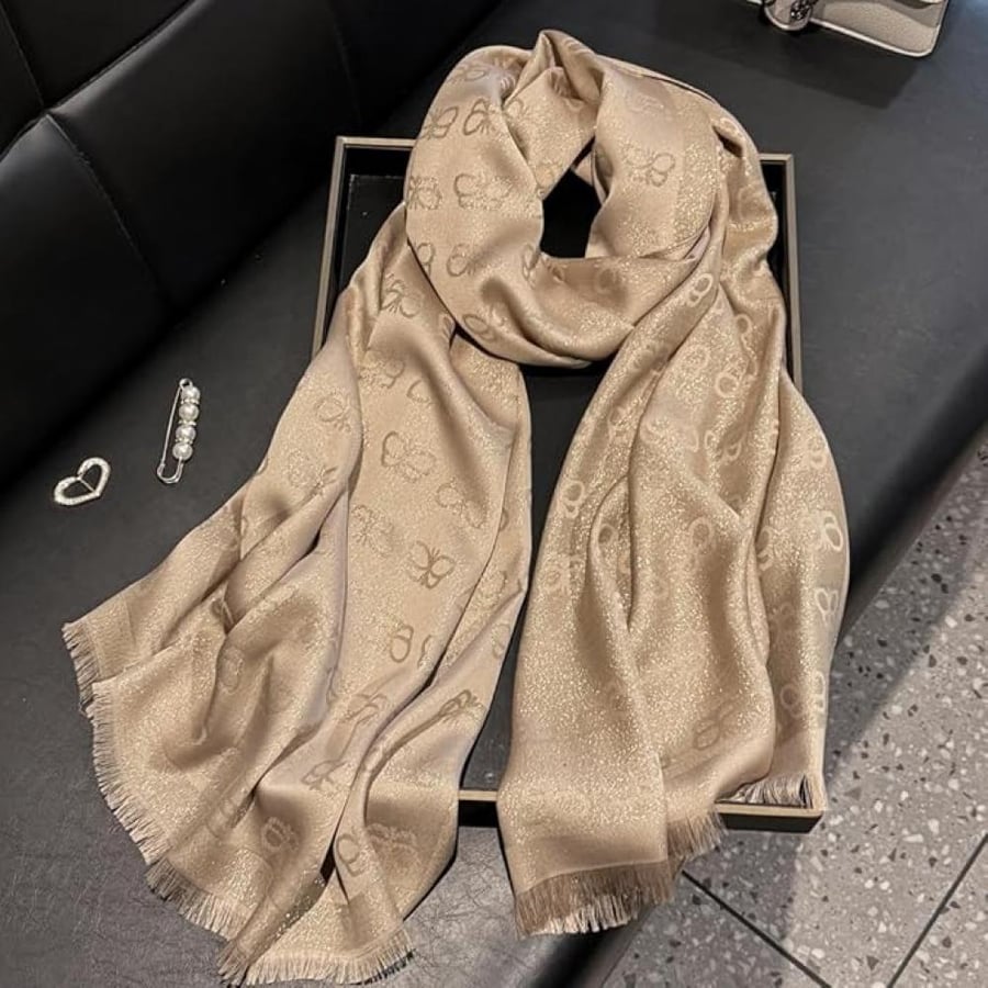 Soft and shiny elegant shawl for official celebrations