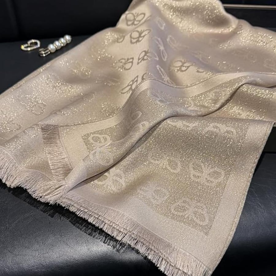 Soft and shiny elegant shawl for official celebrations