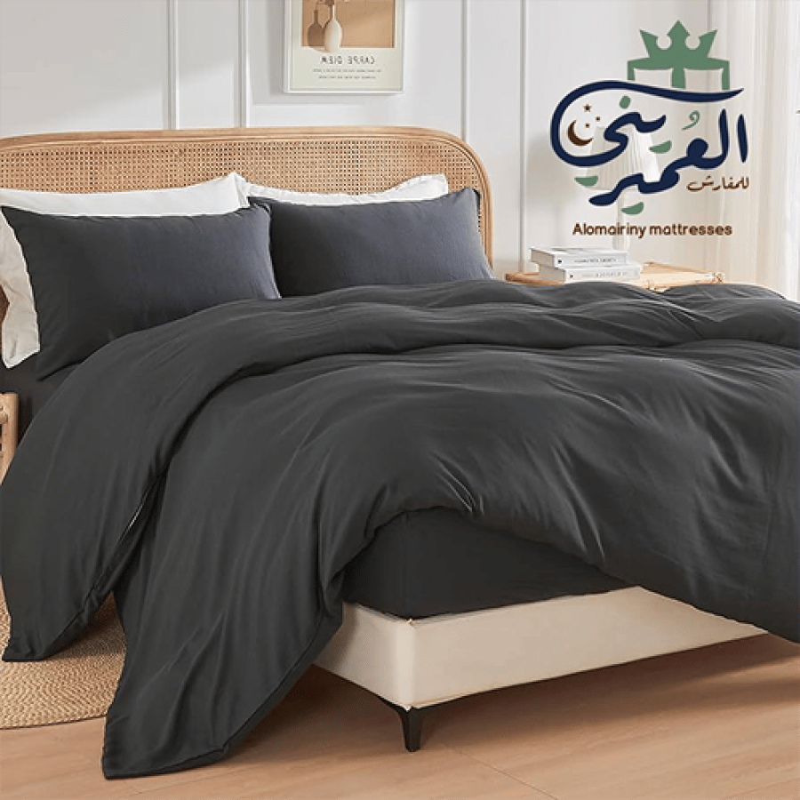 مفرش صيفي مفرد ونص لون اسود