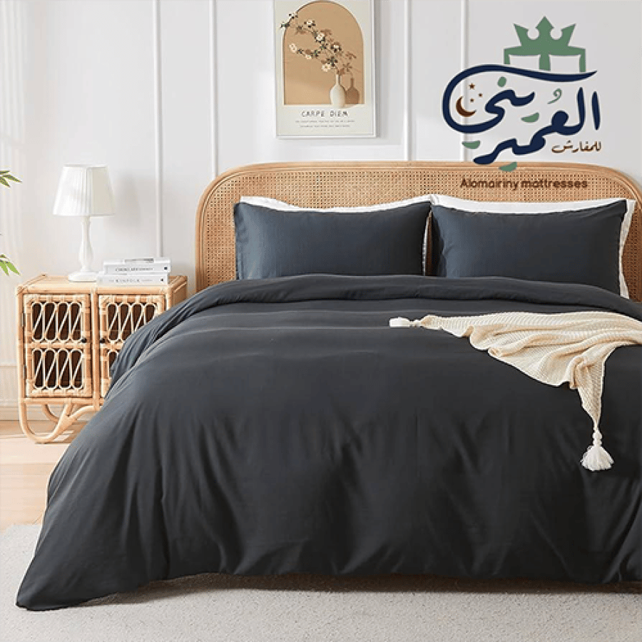 مفرش صيفي مفرد ونص لون اسود