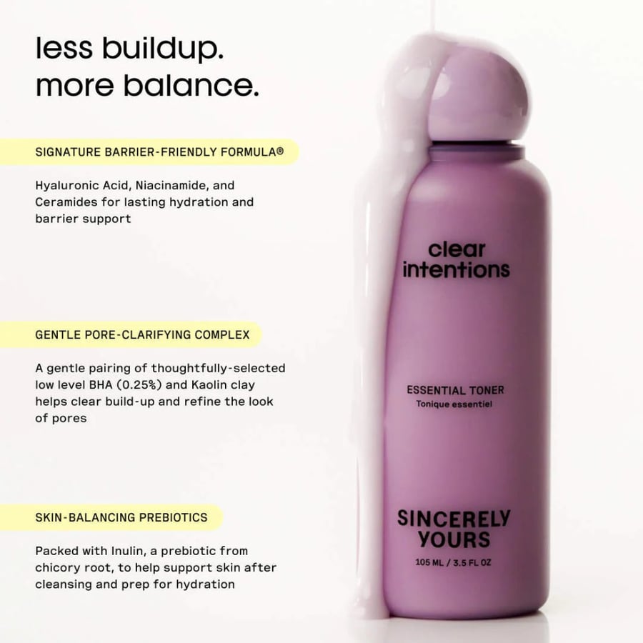 Sincerely Yours Clear Intentions Hydrating and Pore-Clarifying Essential Toner