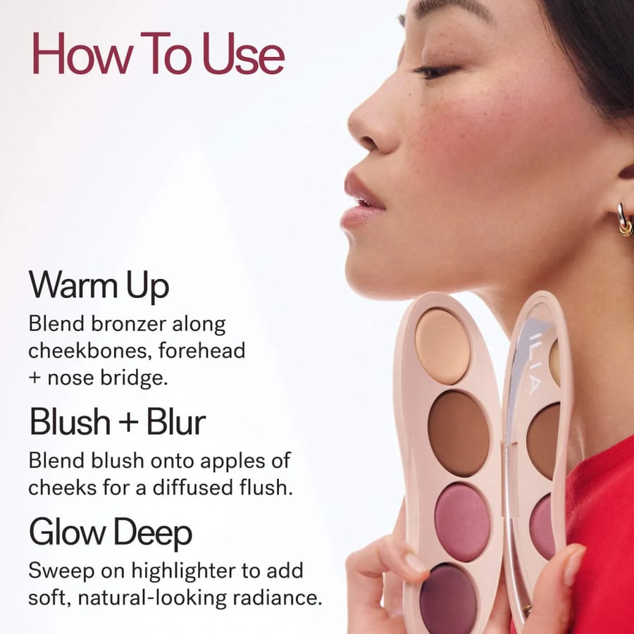 ILIA The Ethereal Baked Face Palette - Bronzer, Highlighter & Blush With 8-Hour Wear