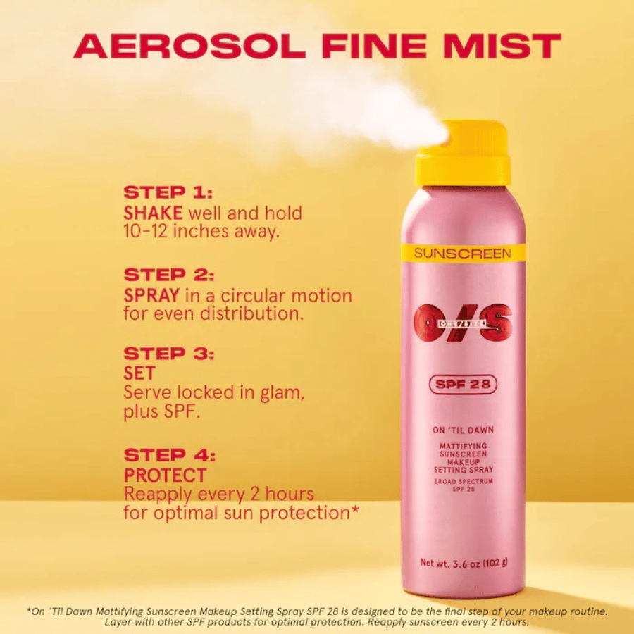 ONE/SIZE On 'Til Dawn Mattifying Sunscreen Makeup Setting Spray SPF 28