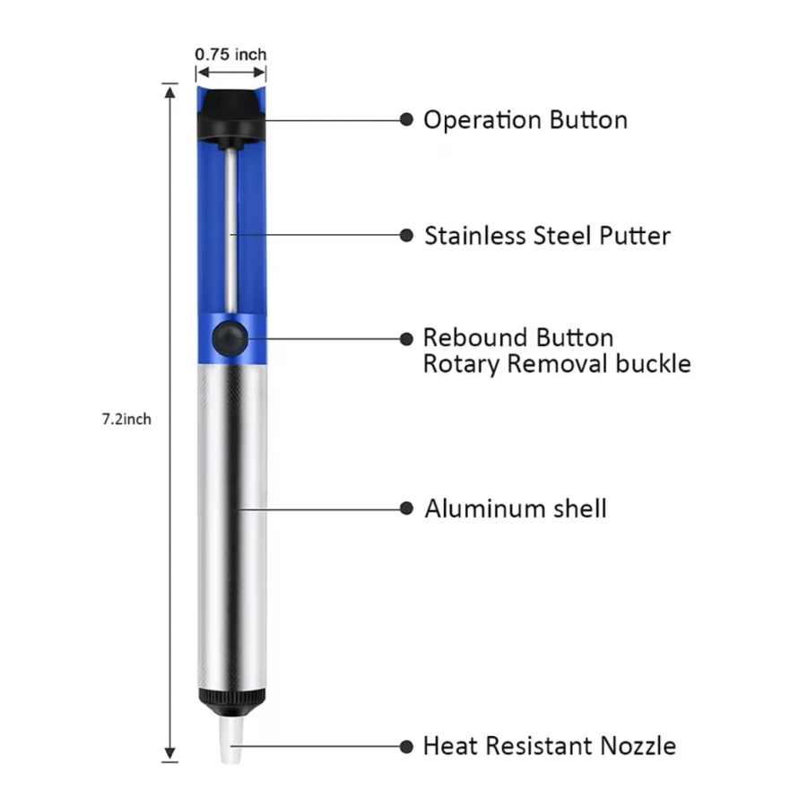 Suction pump tool for removing solder