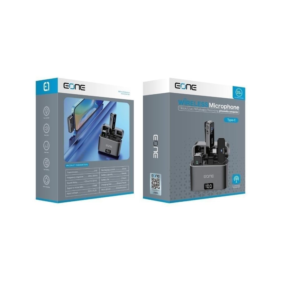 اي ون ميكرفون لأسلكي إحترافي للأيفون - EONE Mic Pro Lightning