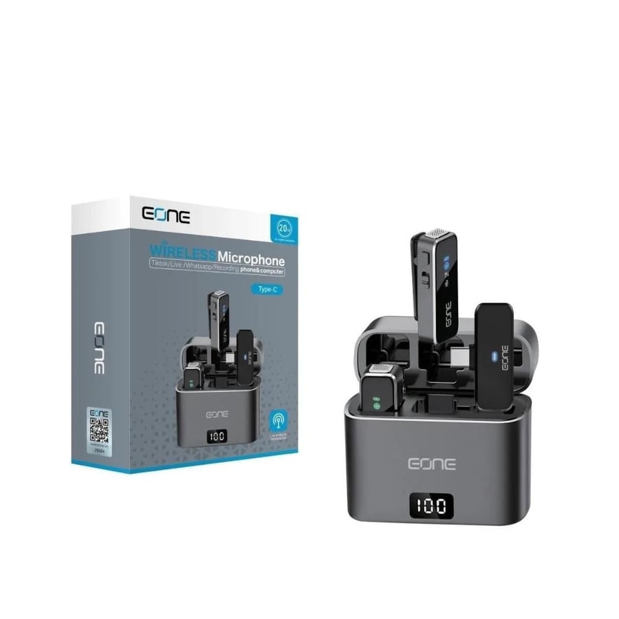اي ون ميكرفون لأسلكي إحترافي للأيفون - EONE Mic Pro Lightning