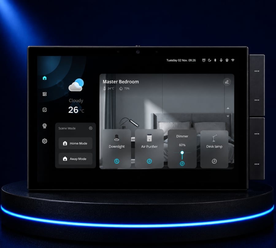 Smart Home Control Panel with 10.1" Touch Screen, Built-in Alexa & Zigbee