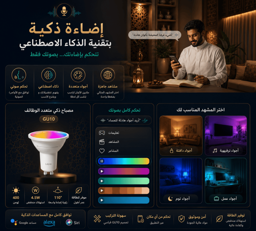 Smart Wi-Fi LED Bulb GU10 (2 Pack)
