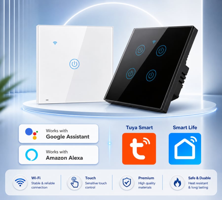 Smart ZigBee Light Switch (3-Gang, Black)