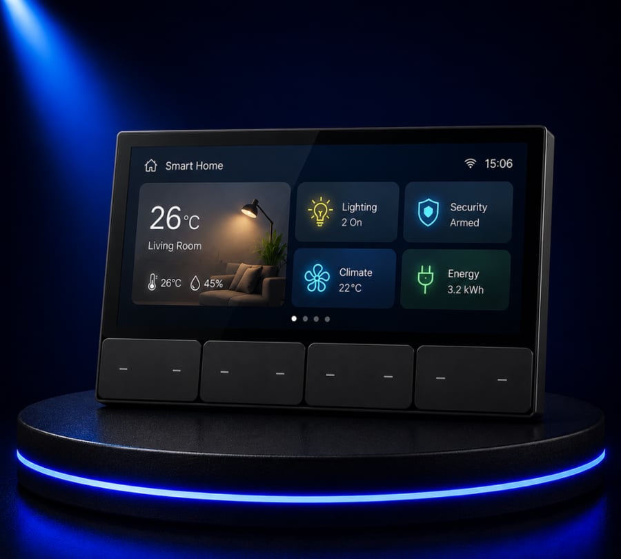 7" Smart Home Control Panel | Android 11 | 8 DIY Buttons | Zigbee | 3-Gang | Built-in IR