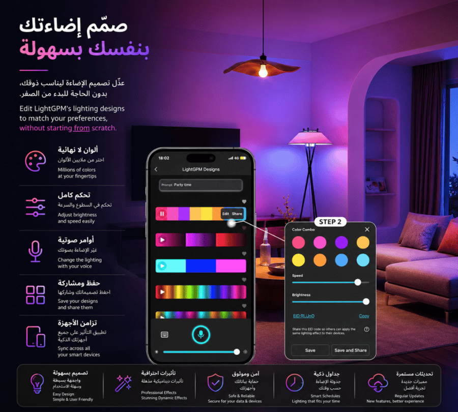 Smart Wi-Fi RGB LED Bulb E14 (2 Pack)