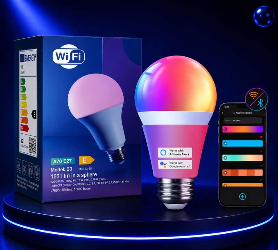 Smart Wi-Fi RGB LED Bulb E27 (1 Pack)