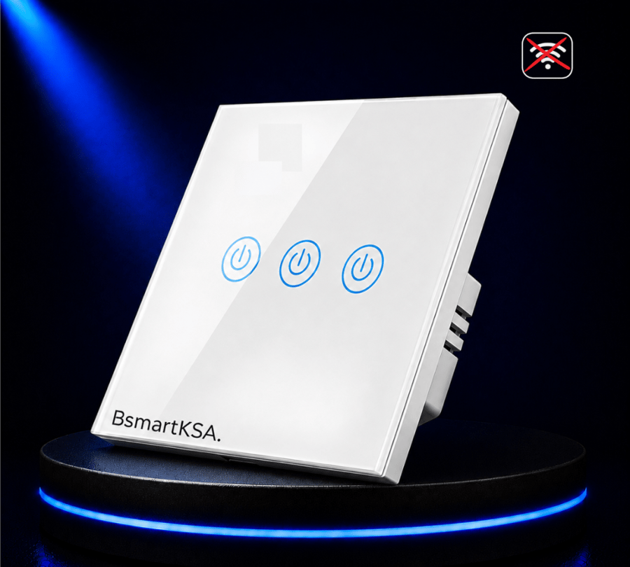 Touch Light Switch (3-Gang, White, No Wi-Fi)
