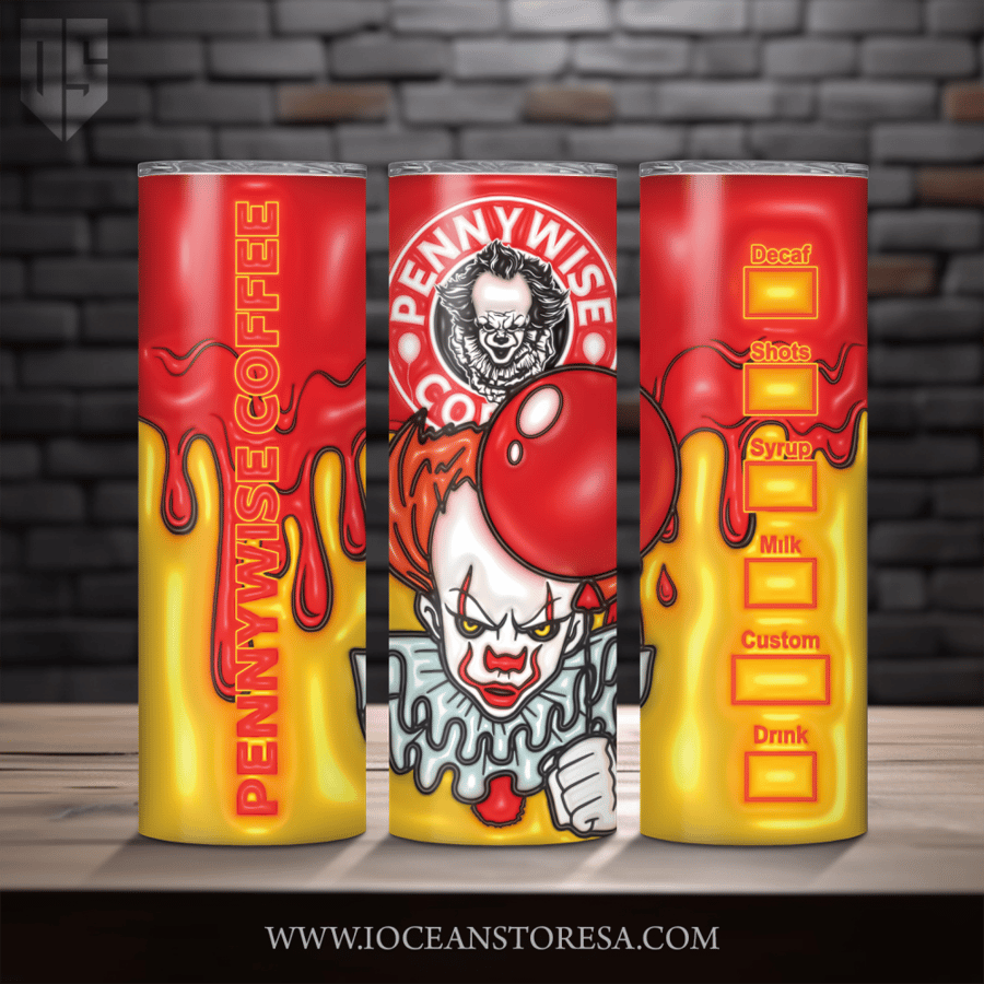 ‏Tumbler / ترافل مق سعة 20 أونصة -  تمبلر - شخصيات مرعبة - horror movie characters - IT - Pennywise