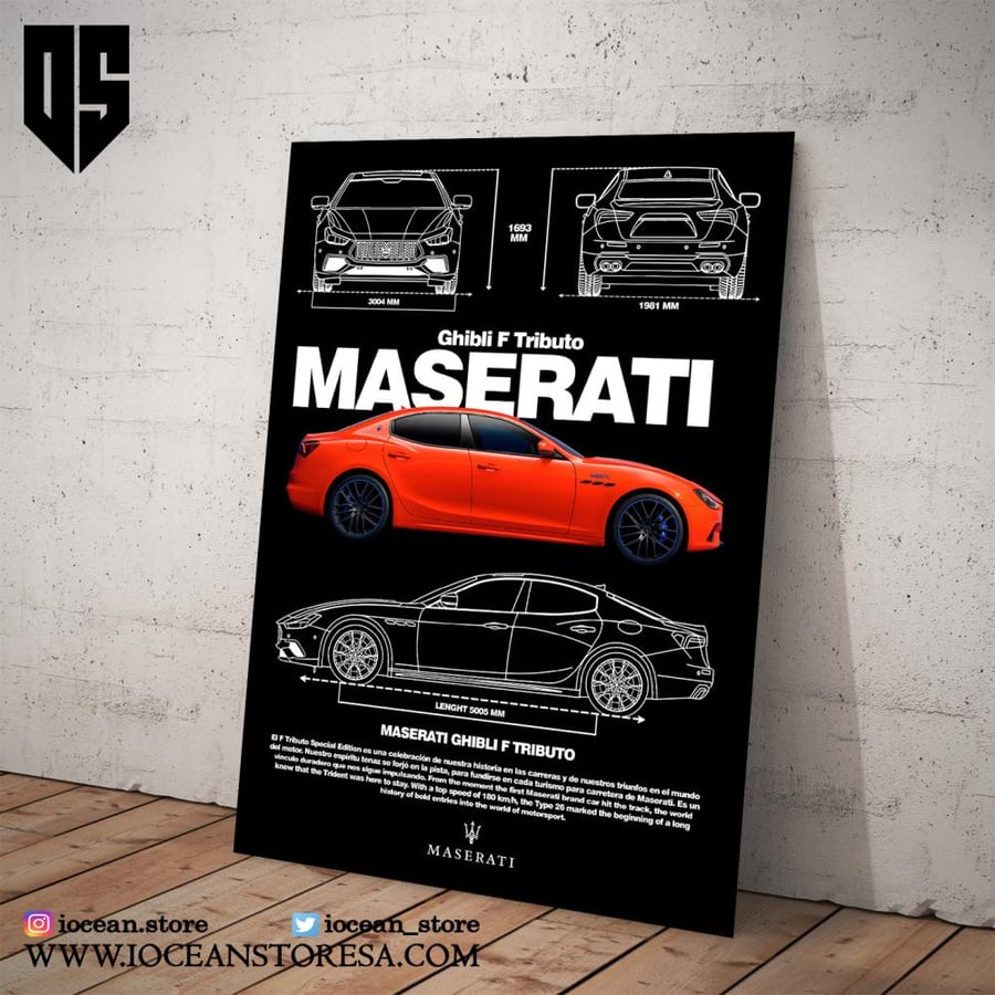 Metal board / poster - Maserati Ghibli F Tributo