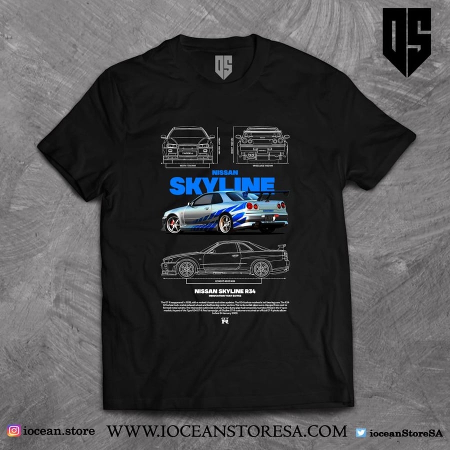 تيشيرت - SKYLINE 34 FAST AND FURIOUS