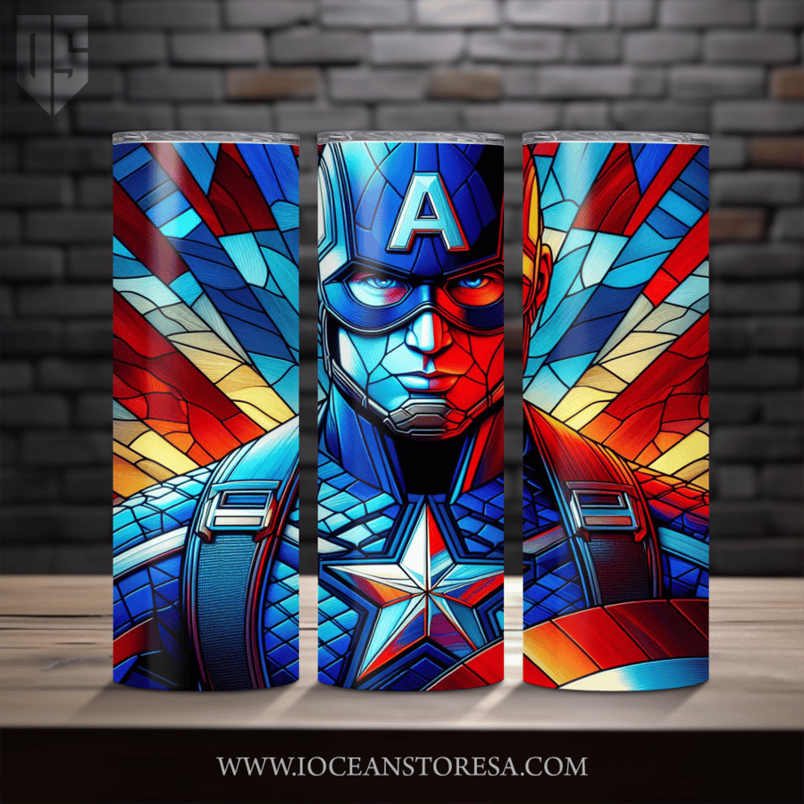 ‏Tumbler / ترافل مق سعة 20 أونصة -  تمبلر - كابتن امريكا - Captain America