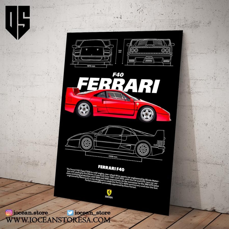 Paper poster - FERRARI F40