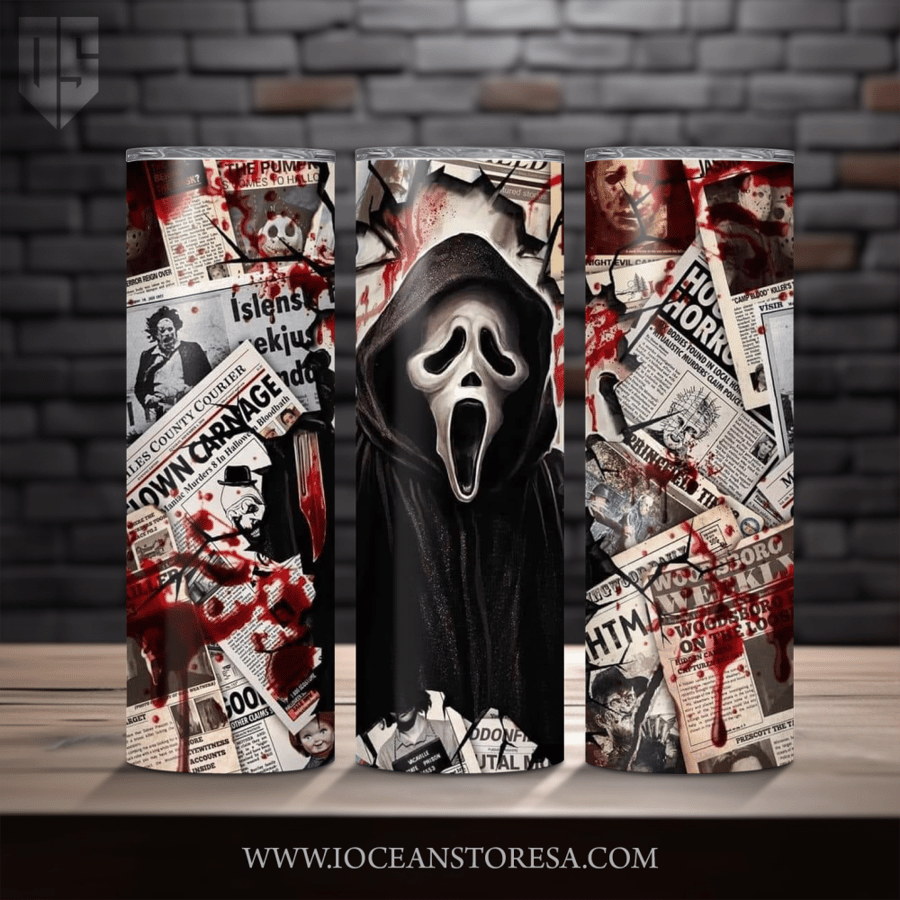 ‏Tumbler / ترافل مق سعة 20 أونصة -  تمبلر - شخصيات مرعبة - horror movie characters - Ghostface