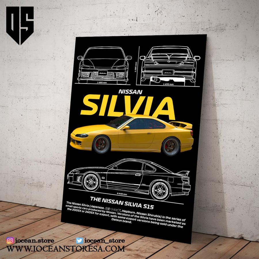 Paper poster - NISSAN SILVIA AMARILLO VERSION S15