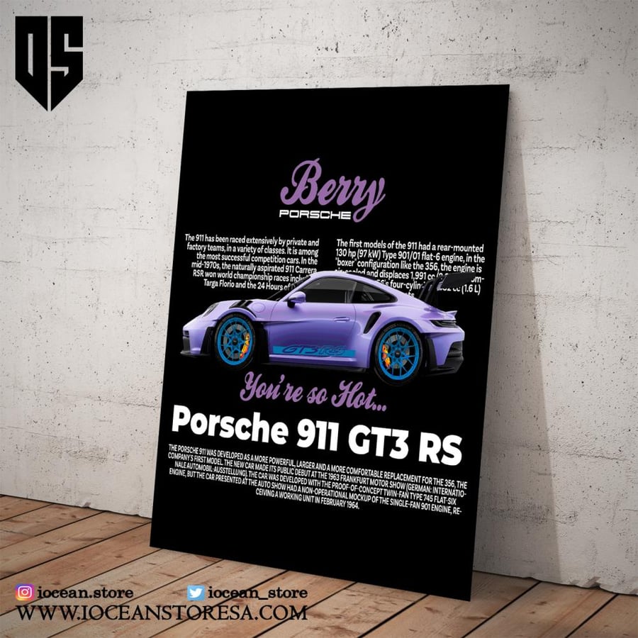 Metallic board / poster - PORSCHE BERRY PURPLE