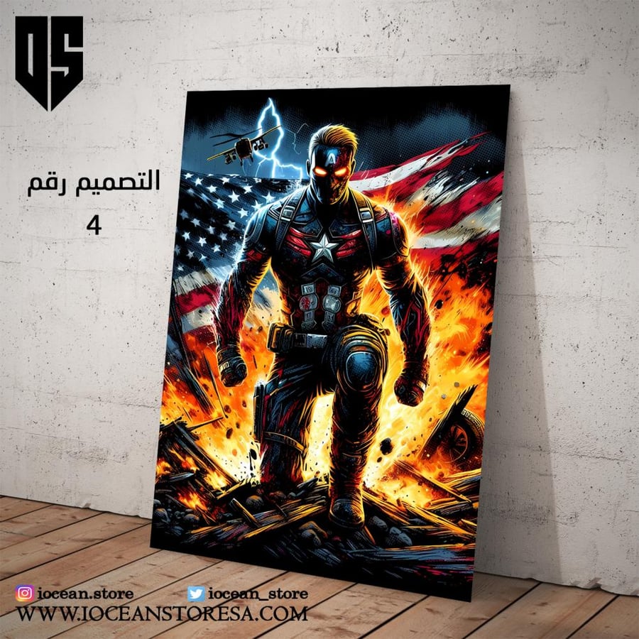 Metal poster - superhero characters