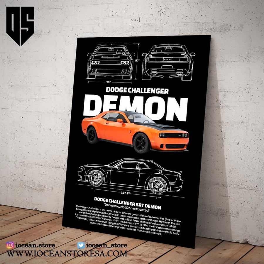 Paperboard / Poster - DODGE CHALLENGER DEMON